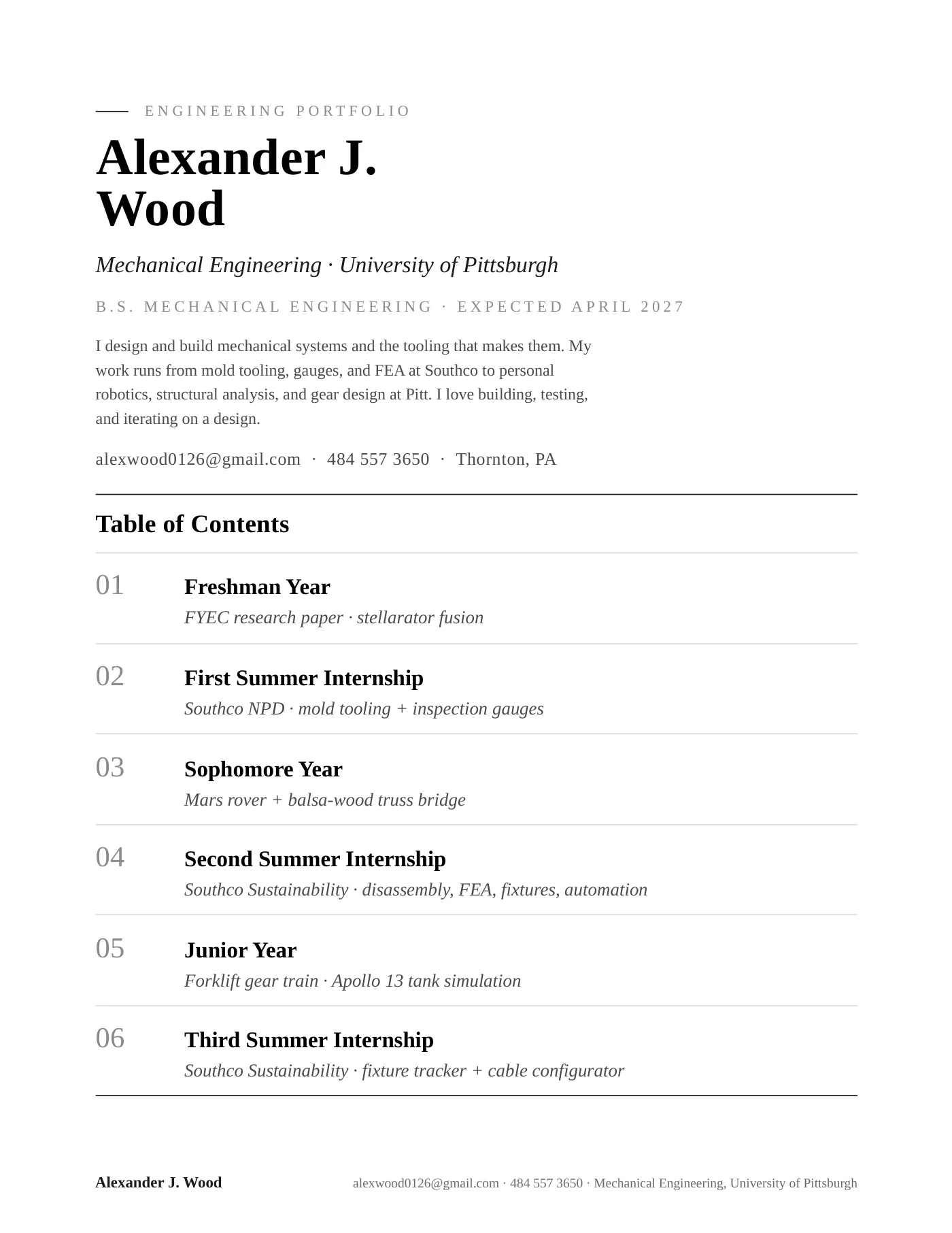 Portfolio page 1
